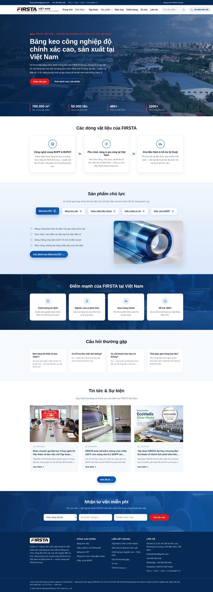 FIRSTA VIETNAM 工业胶带官网案例