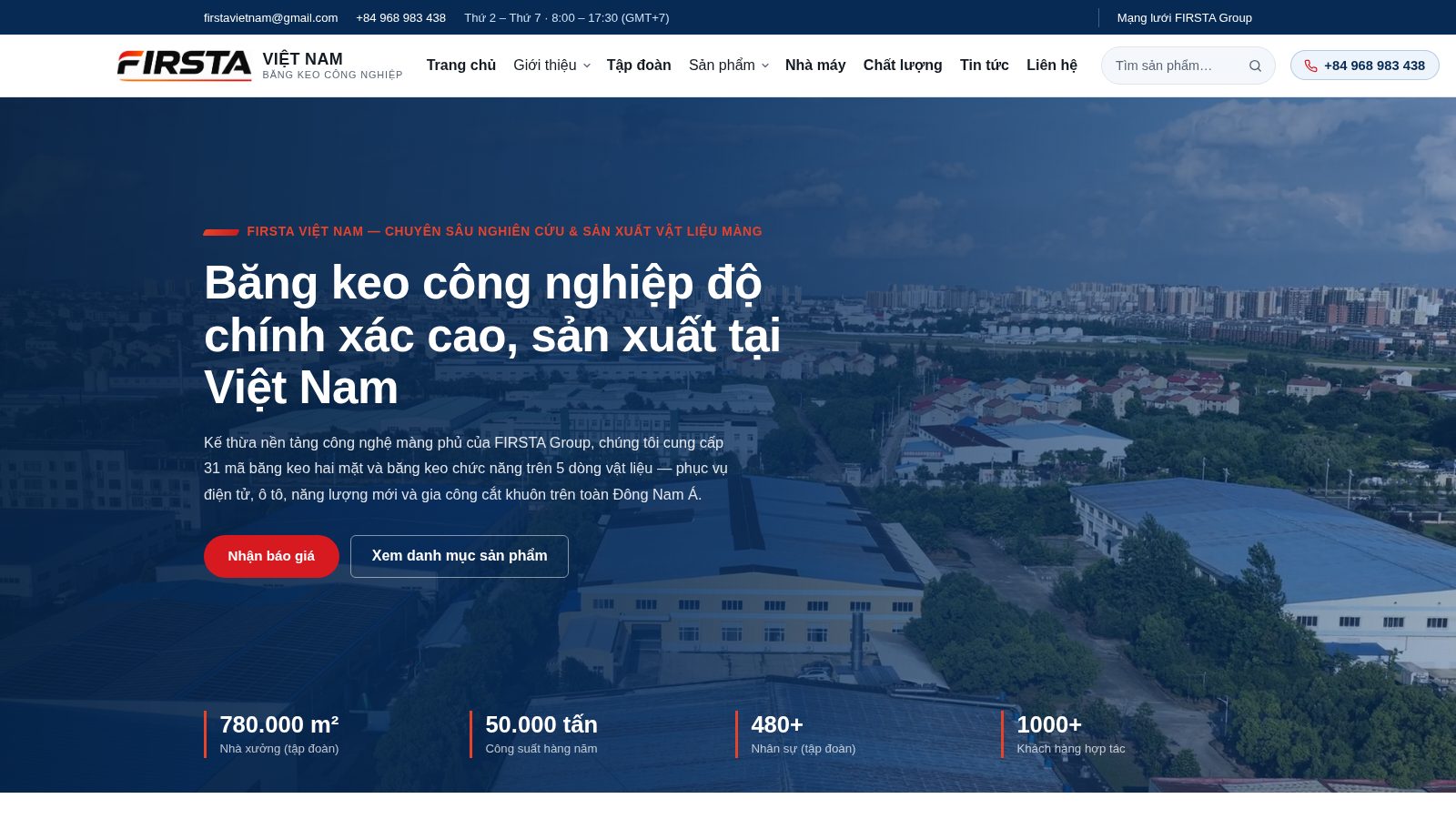 FIRSTA 越南官网首页截图