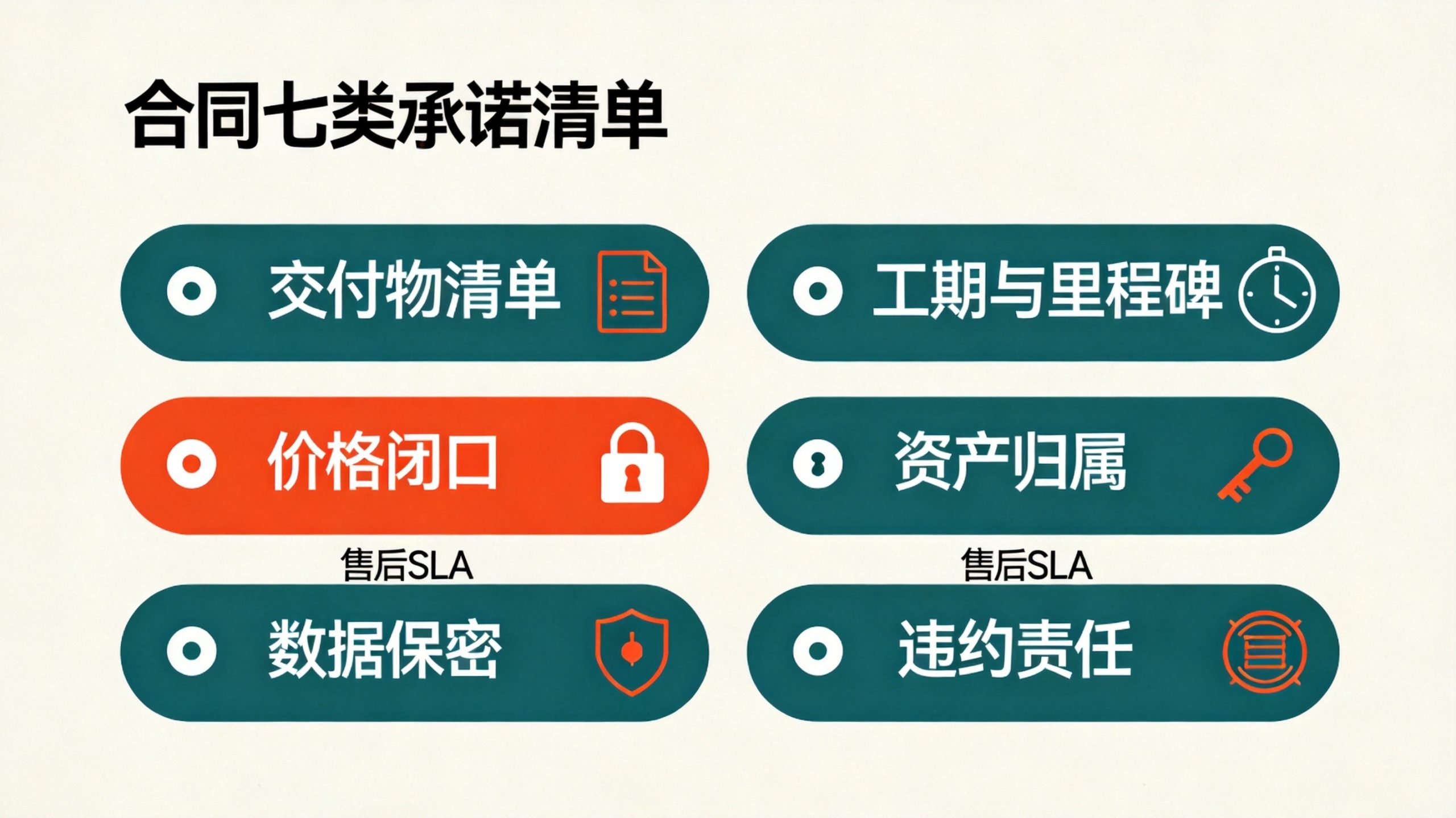 合同七类承诺清单信息图