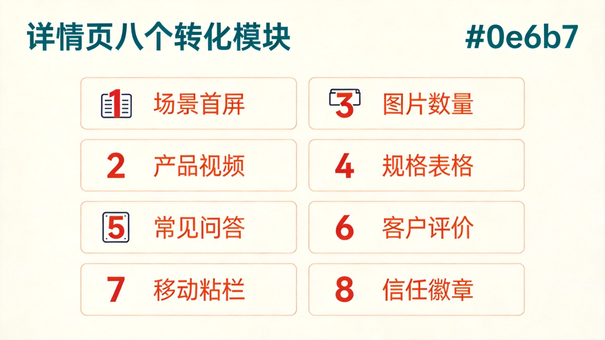 详情页八个转化模块